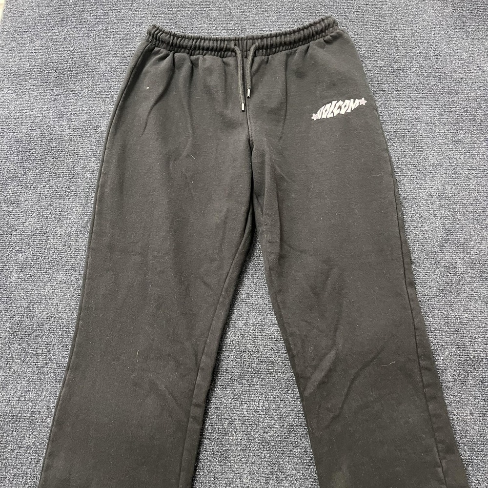 Volcom Sweatpants Womens Small Black Fleece Joggers Lounge Casual Logo